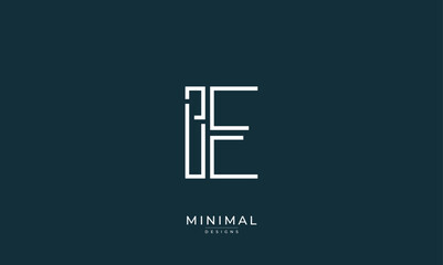 Alphabet letter icon logo IE