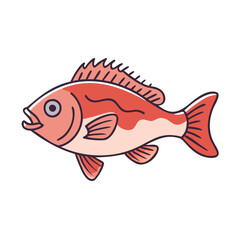 ocean perch vector icon, fish vector illustration - simple illustration of ocean perch perfect for logos, and fish - themed designs.