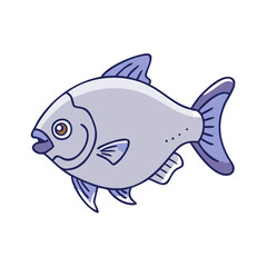 pacu vector icon, fish vector illustration - simple illustration of pacu perfect for logos, and fish - themed designs.