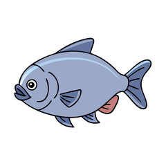 pacu vector icon, fish vector illustration - simple illustration of pacu perfect for logos, and fish - themed designs.