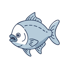 pacu vector icon, fish vector illustration - simple illustration of pacu perfect for logos, and fish - themed designs.