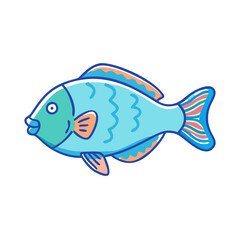 parrotfish vector icon, fish vector illustration - simple illustration of parrotfish perfect for logos, and fish - themed designs.