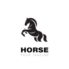 Elegant Horse Logo Vector Design on White Background