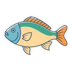 perch vector icon, fish vector illustration - simple illustration of perch perfect for logos, and fish - themed designs.