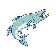 pike vector icon, fish vector illustration - simple illustration of pike perfect for logos, and fish - themed designs.