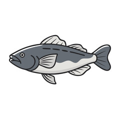 sablefish black cod vector icon, fish vector illustration - simple illustration of sablefish black cod perfect for logos, and fish - themed designs.