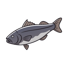 sablefish black cod vector icon, fish vector illustration - simple illustration of sablefish black cod perfect for logos, and fish - themed designs.