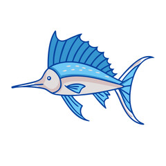 sailfish vector icon, fish vector illustration - simple illustration of sailfish perfect for logos, and fish - themed designs.