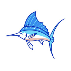 sailfish vector icon, fish vector illustration - simple illustration of sailfish perfect for logos, and fish - themed designs.