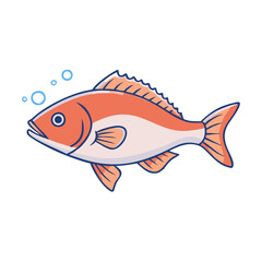 snapper vector icon, fish vector illustration - simple illustration of snapper perfect for logos, and fish - themed designs.