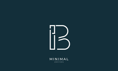 Alphabet letter icon logo IB