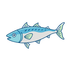 spanish mackerel vector icon, fish vector illustration - simple illustration of spanish mackerel perfect for logos, and fish - themed designs.