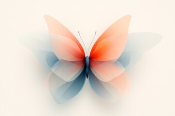 A flat design of a rare butterfly with symmetrical, abstract wings in soft pastel colors
