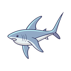 thresher shark vector icon, fish vector illustration - simple illustration of thresher shark perfect for logos, and fish - themed designs.