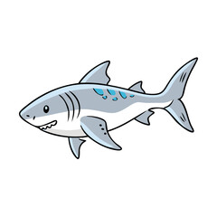 tiger shark vector icon, fish vector illustration - simple illustration of tiger shark perfect for logos, and fish - themed designs.