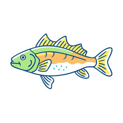 walleye vector icon, fish vector illustration - simple illustration of walleye perfect for logos, and fish - themed designs.