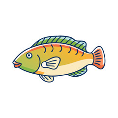 wrasse vector icon, fish vector illustration - simple illustration of wrasse perfect for logos, and fish - themed designs.