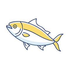 yellowtail vector icon, fish vector illustration - simple illustration of yellowtail perfect for logos, and fish - themed designs.
