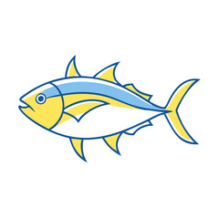 yellowfin tuna vector icon, fish vector illustration - simple illustration of yellowfin tuna perfect for logos, and fish - themed designs.