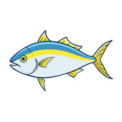 yellowtail vector icon, fish vector illustration - simple illustration of yellowtail perfect for logos, and fish - themed designs.