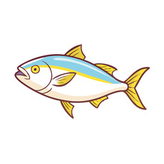 yellowtail vector icon, fish vector illustration - simple illustration of yellowtail perfect for logos, and fish - themed designs.