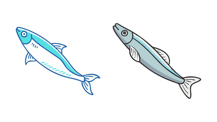 anchovy vector icon, fish vector illustration - simple illustration of anchovy perfect for logos, and fish - themed designs.