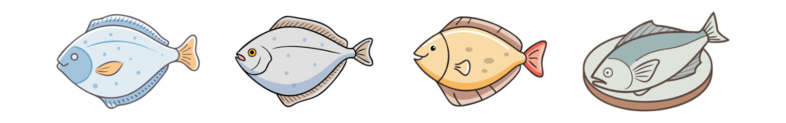 halibut vector icon, fish vector illustration - simple illustration of halibut perfect for logos, and fish - themed designs.