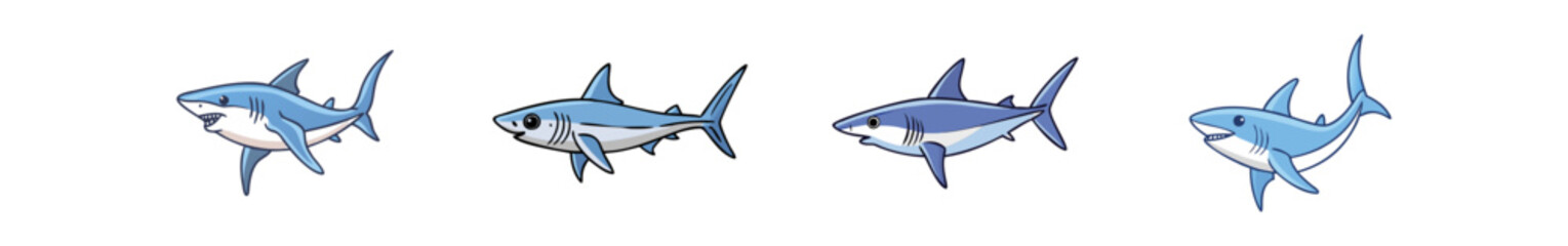 mako shark vector icon, fish vector illustration - simple illustration of mako shark perfect for logos, and fish - themed designs.