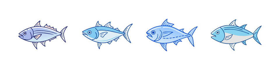 skipjack tuna vector icon, fish vector illustration - simple illustration of skipjack tuna perfect for logos, and fish - themed designs.