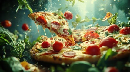 Delicious Pepperoni Pizza: A Vibrant, Melty Culinary Scene