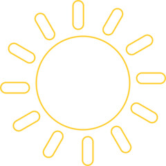 Sun rounded outline icon