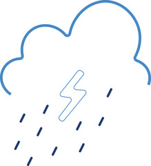 Thunder storm outline icon