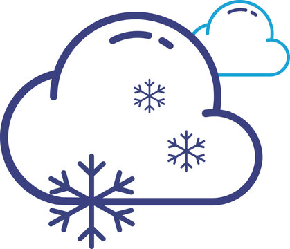 blue clouds with snowflakes falling clip art preview