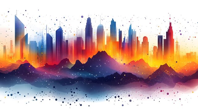 Heatmap-style graph illustration with gradient colors and legends, set on a white background
