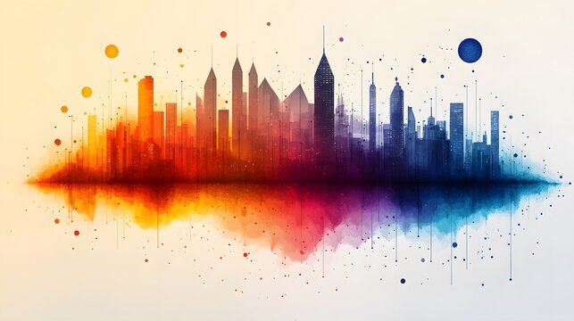 Heatmap-style graph illustration with gradient colors and legends, set on a white background