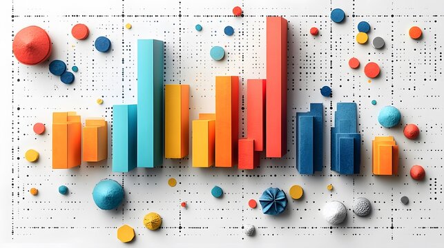 Minimalist grid-style graph layout with color-coded bars and numeric labels on a white backdrop