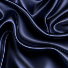 Fototapeta premium Dark navy silk satin with smooth, soft folds and a gradient of rich blues. An elegant and luxurious fabric texture, perfect for sophisticated design.