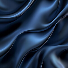 Obraz premium Dark navy silk satin with smooth, soft folds and a gradient of rich blues. An elegant and luxurious fabric texture, perfect for sophisticated design.
