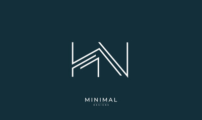 Alphabet letter icon logo HN