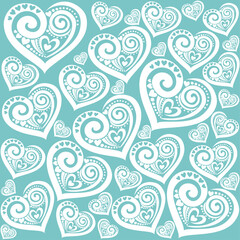 Happy Valentine's day! Celebration background with heart. Seamless background pattern.  Vector Illustration 