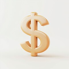 Obraz premium A stylized golden dollar sign representing wealth and finance, set against a neutral background.