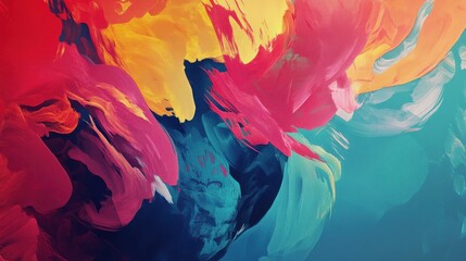 Abstract Colorful Swirls: A Vibrant Expressionist Painting