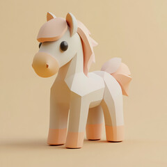 Geometric Horse clay cute illustration