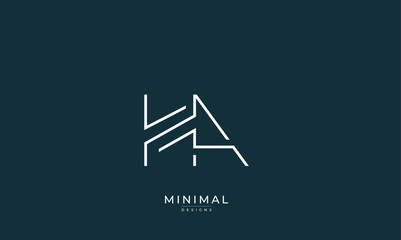 Alphabet letter icon logo HA