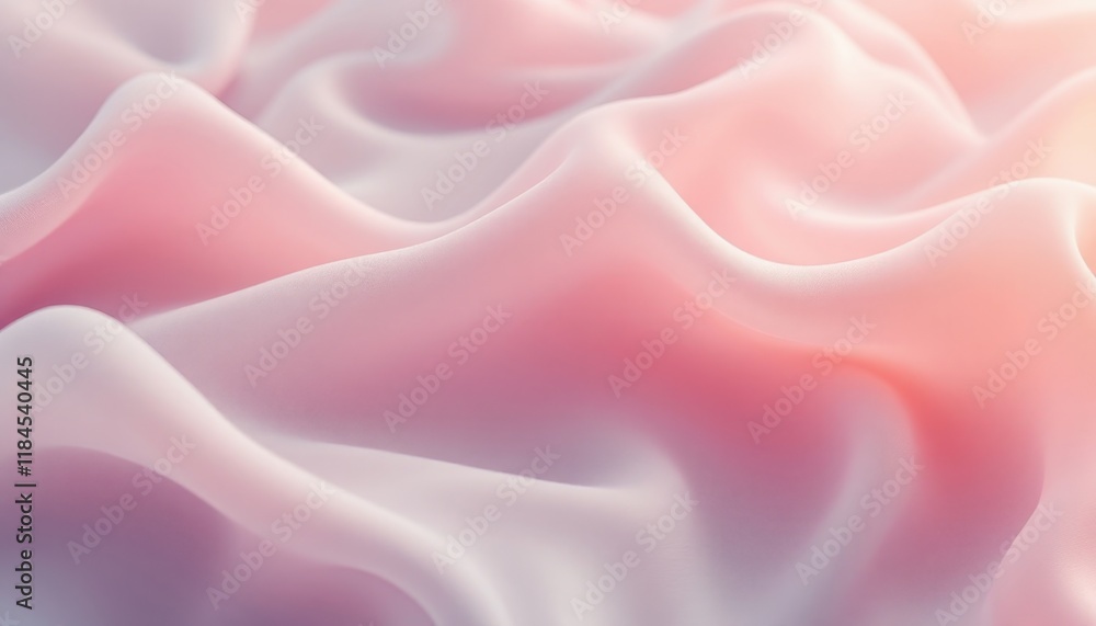 Poster soft waves of pink and white silk fabric creating gentle flowing patterns