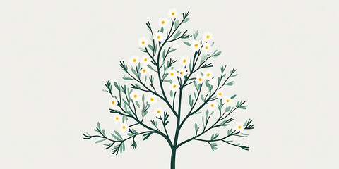 Obraz premium simple spruce tree flower vector art, created by generative ai
