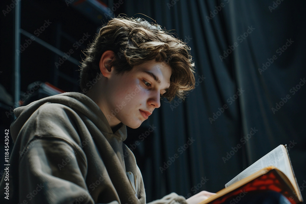 Poster person preparing for performance generative ai design