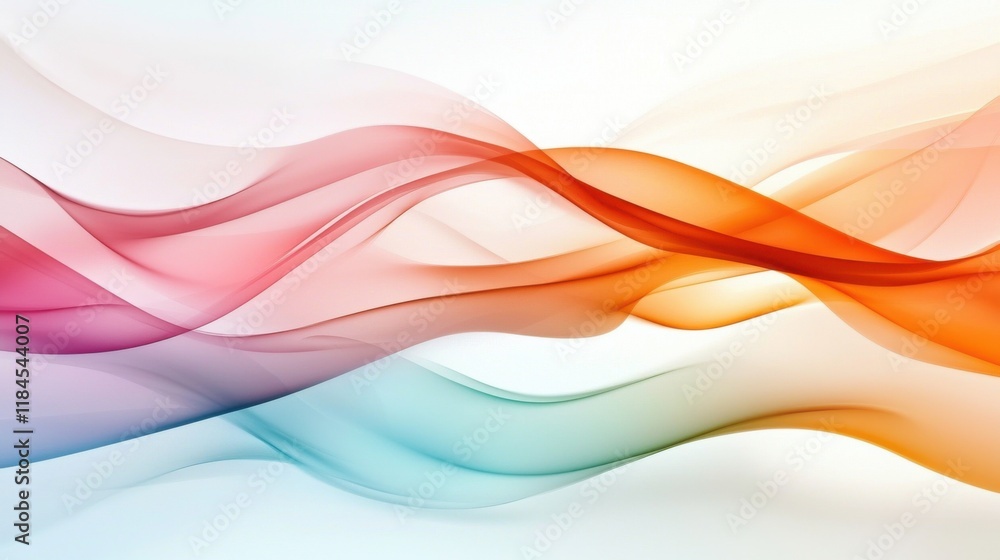 Poster vibrant flowing curves and colorful gradient abstract digital background design
