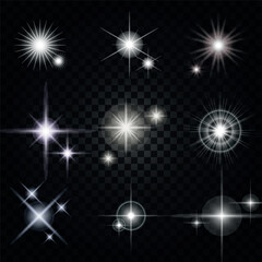 mega pack of silver sparkling element background with blur effect