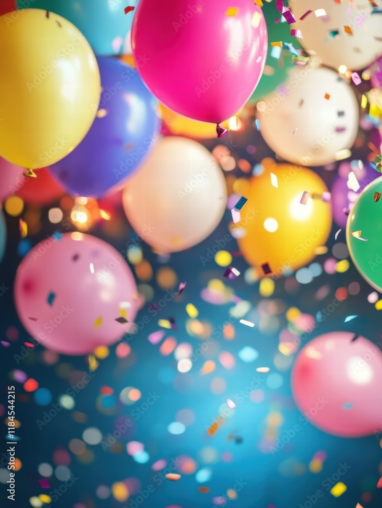 Aufkleber colorful balloons and confetti create a festive atmosphere for celebrations at any joyful gathering.
